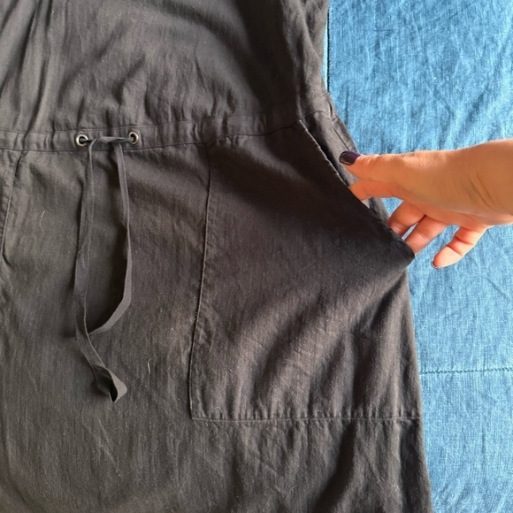 Eileen Fisher Organic Cotton Drawstring Waist Dress Size Large Petite - Picture 9 of 11